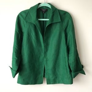 Talbots Green Pure Irish Linen Blazer Size M